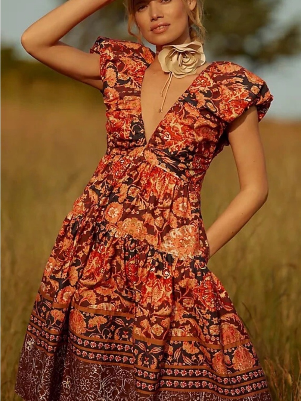 Anthropologie Floral Midi Dress